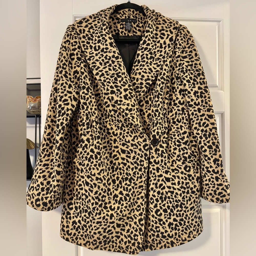 Grace Leopard Print Swing Jacket